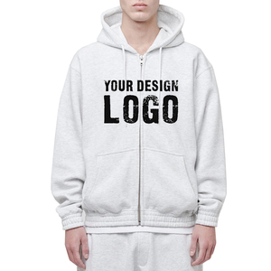 Sudadera con Capucha para Hombre, Gruesa, con Cierre Completo, Forro Polar, para Otoño e Invierno, Informal, de Color Sólido, Holgada - Product Image 2