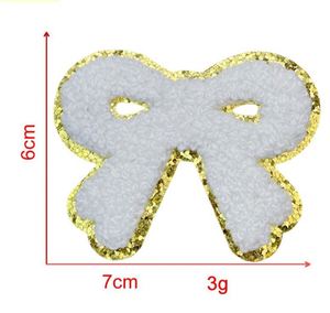 NODA Stock Patchs thermocollants/auto-adhésifs brodés en chenille colorée en forme de nœud - Product Image 3