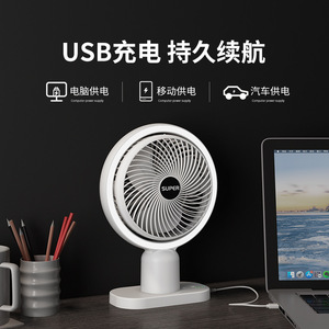 Ichiya Desktop Fan With <b>Light</b> 1000mAh USB Rechargeable DC Motor Office Student Use - Product Image 3