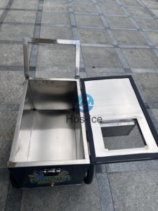 Carrito de Comida Móvil de Acero Inoxidable con Aislamiento y Refrigeración para Bebidas Pequeñas y <span class=keywords><strong>Leche</strong></span>, en Venta - Product Image 4