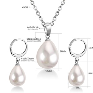 Conjunto de Joyería de Perlas de Acero Inoxidable a la Moda con Piedras de Colores para Hombre y Mujer - Product Image 4