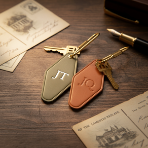 Portachiavi di Lusso Personalizzati <span class=keywords><strong>per</strong></span> Auto, Monogramma in Pelle PU, Portachiavi Promozionali <span class=keywords><strong>per</strong></span> Hotel alla Moda - Product Image 1