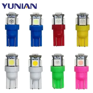 T10 LED W5W 5050 5SMD Led Car Interior Light License Plate Bulb Turn Lamps 5w5 t10 White Red Yellow Green Pink Blue 12V