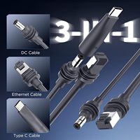 Cable de Carga para Auto Starlink Mini 2 en 1, Revestimiento de PVC, RJ45 y DC 5521+RJ45, Compatible con Adaptador USB, Carga Rápida de 5A