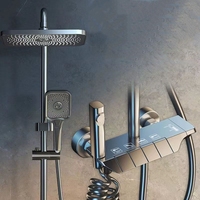 Ensemble de Douche Mural Chaud Froid pour Salle de Bain, Système de Douche Pluie de Luxe, Mitigeur de Douche Extérieur et Robinet de Douche Piano