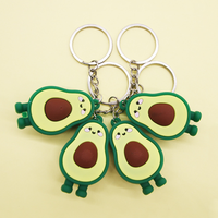 Aguacate Pvc Sleutelhanger 3D Fruit Avocado Sleutelhanger Sleutel Tas Auto Hangers Relatiegeschenken