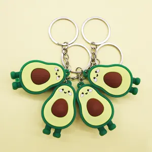 Aguacate PVC Keychain 3D פירות אבוקדו Keyring מפתח תיק רכב תליוני קידום מכירות מתנות