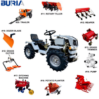 Trouvez un mini-tracteur similaire Icon avec moteur Euro 5, 4 roues motrices, 18 CV, boîte de vitesses, pompe, tracteur compact pour ferme et jardin avec tondeuse