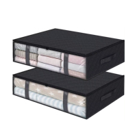 Panier de rangement rectangulaire moderne de 35L, organisateur de dessous de lit pliable et écologique, prix d'usine, avec sac à main