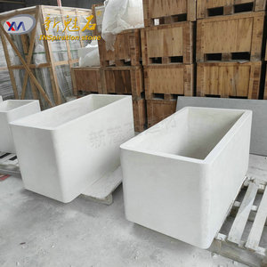 Nueva Jardinera Decorativa de Hormigón para Exteriores, Modelo Magic Stone White GRC, con Diseño de Flores - Product Image 1
