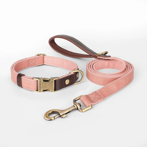 Conjunto de collar y correa para mascotas de uso diario con hebilla de latón premium y cinta de nylon resistente para perros pequeños, medianos y grandes. - Product Image 5