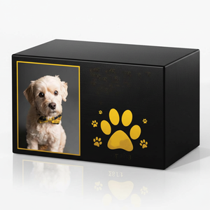 Caja de urna de madera hecha a mano de estilo americano para cenizas de gatos y perros, urnas de recuerdo de entierro funerario modernas, urnas conmemorativas para cenizas de mascotas - Product Image 1