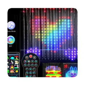 App Controle Natal Inteligente Rgb Pixel Endereçável Cortina Luzes Partido Programável Led Fada Inteligente Cortina Luzes