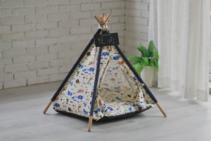 Tente <span class=keywords><strong>tipi</strong></span> <span class=keywords><strong>de</strong></span> luxe personnalisée pour animaux <span class=keywords><strong>de</strong></span> compagnie avec logo, <span class=keywords><strong>lit</strong></span> pour chien en <span class=keywords><strong>toile</strong></span> portable, lavable, emballé individuellement dans un sac d'opp - Product Image 5