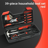 Ensemble d'outils professionnel OEM en acier rose de qualité 45, 39 pièces, trousse de réparation multifonctionnelle pour la maison, cadeau pour femmes