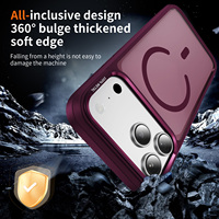 Étui de téléphone magnétique mat pour iPhone 18 Pro Max, coque arrière avec cadre métallique pour objectif d'appareil photo, antichoc, compatible avec la charge sans fil