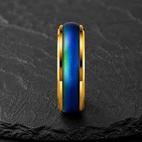 Bague d'humeur JLM de luxe en acier inoxydable plaqué or, sensible à la température, à changement de couleur, bijou unisexe tendance