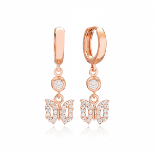 Papillon Design Blanc Pierre Dangle Boucles D'oreilles Fine Jewellery Turc À La Main En Gros 925 Bijoux En Argent Sterling - Product Image 2