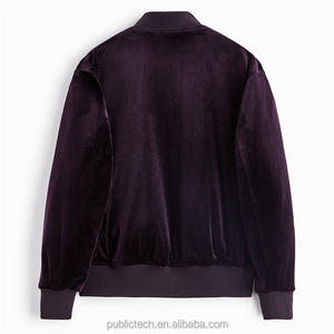 Blouson bombardier en velours pour homme, logo personnalisé, ample, décontracté, à la mode, 100% polyester, OEM, vente en gros - Product Image 6