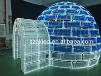 Igloo 3D géant grandeur nature imperméable à l'eau Décoration Motif Lumière Vacances d'hiver Maison de glace Éclairage décoratif