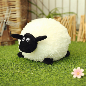 Peluche mignonne en forme de petit mouton, coussin pour enfants, agneau blanc rond en peluche - Product Image 5