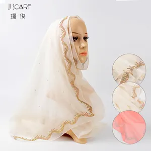 Low MOQ make your own design voile fabric japan square cotton hijab scarf