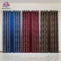 Ensemble de 3 rideaux jacquard de luxe, occultants à œillets, à motif floral tissé, pour commandes en gros, décoration maison, hôtel, villa