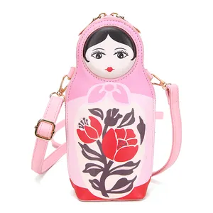 Custom Korea Fashion Cartoon Printing Ita Meisje Portemonnees Crossbody Tas Mobiele Telefoon Dames Handtas