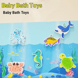 Nouveauté 2023 : Autocollants muraux en papier pour jouets de <span class=keywords><strong>bain</strong></span> transfrontaliers pour enfants, véhicules flottants pour jeu aquatique dans la baignoire bébé 20x20cm - Product Image 3