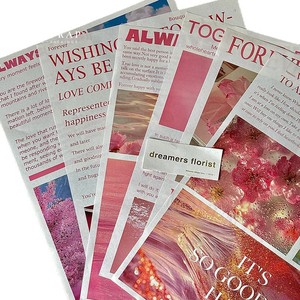 Papier de fond pour bouquet de la Saint-Valentin, style journal anglais illustré, matériel d'emballage - Product Image 6