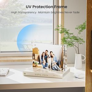 Marco de Fotos Magnético de Acrílico Transparente Personalizado, Doble Cara, Imán Fuerte, 5x7 4x6, Resistente a los Rayos UV, <span class=keywords><strong>para</strong></span> Escritorio - Product Image 5