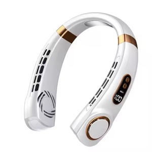Ventilateur portable à suspendre au cou avec lumière LED, affichage numérique USB, sans pales, climatiseur électrique, 5 vitesses puissantes - Product Image 1