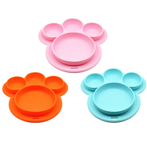 Assiette d'alimentation pour bébé en silicone avec compartiments, en forme de patte, pour enfants de 1 à 2 ans, facile à nettoyer, matériau de qualité alimentaire - Product Image 4