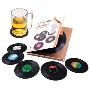 Оптовая продажа, винтажная виниловая запись, подставка для компакт-дисков, музыкальная подставка для влюбленных, бара, пива, кофе, многоразовые складные персонализированные подставки - Product Image 2