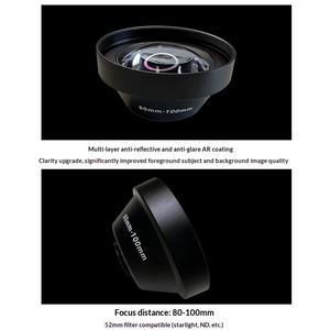 Objectif <span class=keywords><strong>macro</strong></span> professionnel 80-100 mm pour smartphones, prise de vue à longue distance pour insectes, fleurs, bijoux, compatible avec les filtres 52 mm - Product Image 3