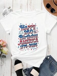 <span class=keywords><strong>Maglietta</strong></span> Patriottica per il 250° Anniversario dell'Indipendenza Americana 1776-2026, T-Shirt Bianca con Grafica per Donna, <span class=keywords><strong>Maglietta</strong></span> Celebrativa - Product Image 3