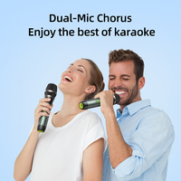 Enceinte sans fil S76 (2MIC) pour fêtes en extérieur, étanche IPX-6, RGB, 50W de puissance, double microphone, prise en charge de la carte mémoire, téléphone portable, 8000mAh