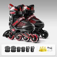Patins à roulettes en ligne en gros, taille réglable, avec roues en PU, rangée unique, roues lumineuses, doublure confortable, support en alliage