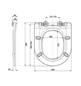 Siège de toilette <span class=keywords><strong>universel</strong></span> à fermeture douce en urée, design mince, pour articles sanitaires - Product Image 6