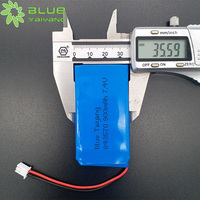 Paket Baterai LiPo Isi Ulang 843570 2S 7.4V 850mAh 900mAh Pabrik ODM 6.29Wh 6.66Wh Sel Polimer dengan PCM Pelindung