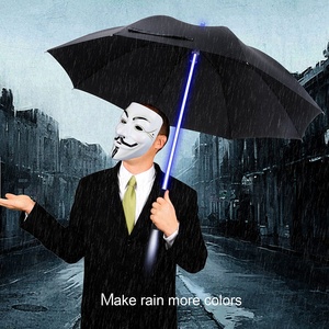 ร่มกันฝนแบบเปิดปิดด้วยมือ ขนาด 23 นิ้ว 8 ซี่โครง ดีไซน์ทรงตรง พร้อมไฟฉาย LED และไฟเปลี่ยนสีสไตล์โมเดิร์น - Product Image 1