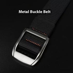 חגורת קנבס טקטית חדשה לגברים אבזם סגסוגת אבזם D-ring ספורטיבי סִגְנוֹן חומר פוליאסטר אריגת בד חיצוני 3.8CM - Product Image 5