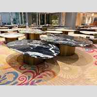 Table basse circulaire en pierre noire de luxe, table basse en marbre de luxe, table basse en pierre de luxe pour salon, style moderne minimaliste