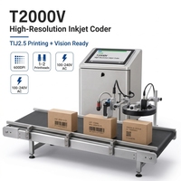 Imprimante jet d'encre TIJ haute résolution T2000V avec système de vision, codeur de date et de code QR pour machine d'emballage