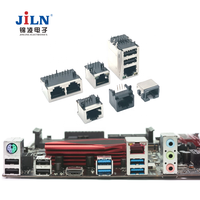 Conector de Red Ethernet RJ45 Lan Wifi, Conector Rj 45 con Luz Led, Conector de Internet Negro, Cable de Conexión Macho Rj9 Hembra