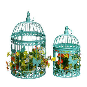 Cage à oiseaux de style classique, grande, noire, décoration de jardin, nid d'oiseaux en fil métallique - Product Image 3