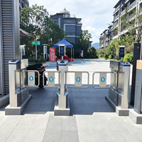 Barrera Abatible Automática Antipinzamiento, Torniquete Abatible con Reconocimiento Facial para Gimnasios, Oficinas, Parques Industriales, Control de Acceso a Entradas