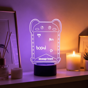 Wholesale Luminous Acrylic Base Children's Night Light Rewritable Transparent Message Board <b>Plug</b>-in Battery Power for Bedroom - Product Image 5