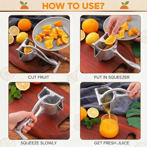 Spremiagrumi Manuale in Lega di Alluminio Resistente con Filtro per Semi, Spremiagrumi Multifunzionale Compatto, <span class=keywords><strong>Facile</strong></span> da Pulire Solo con Acqua - Product Image 4