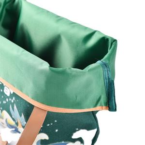 Sac fourre-tout en toile de coton réutilisable de taille moyenne imprimé personnalisé avec poignée en cuir pour les achats promotionnels - Product Image 5